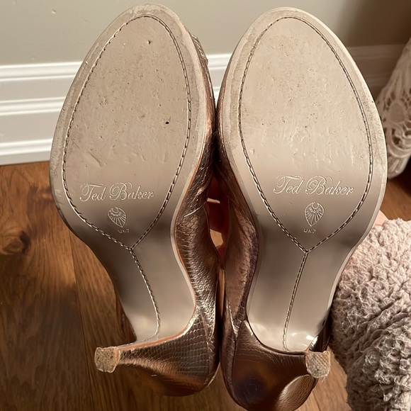 Ted Baker RoseGold Open Toed Pumps uk7/us9 - Picture 2 of 9